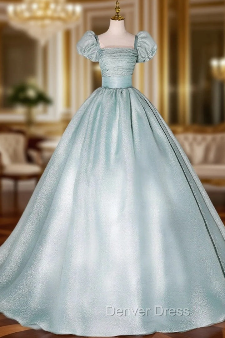 Cute Light Green Tulle Ball Gown Sweet 16 Dresses Green Formal Dresses prom Dresses shops Main image