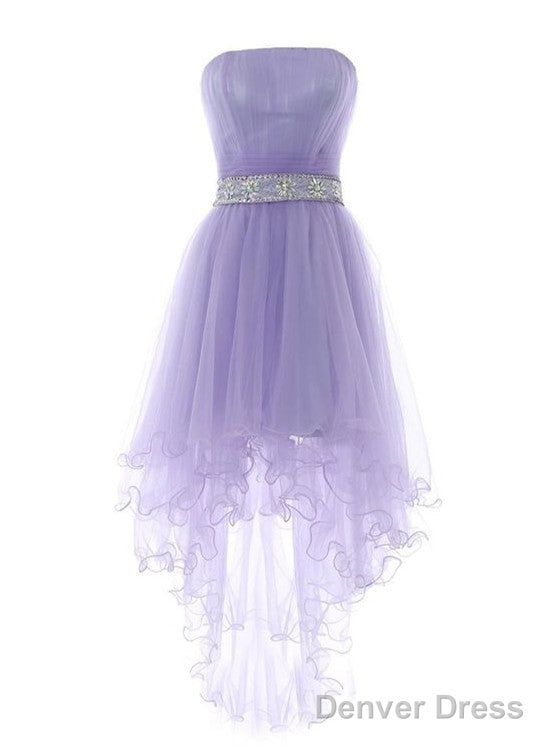 Cute Light Purple Tulle High Low Formal Dress , Prom Dresses , Homecoming Dresses