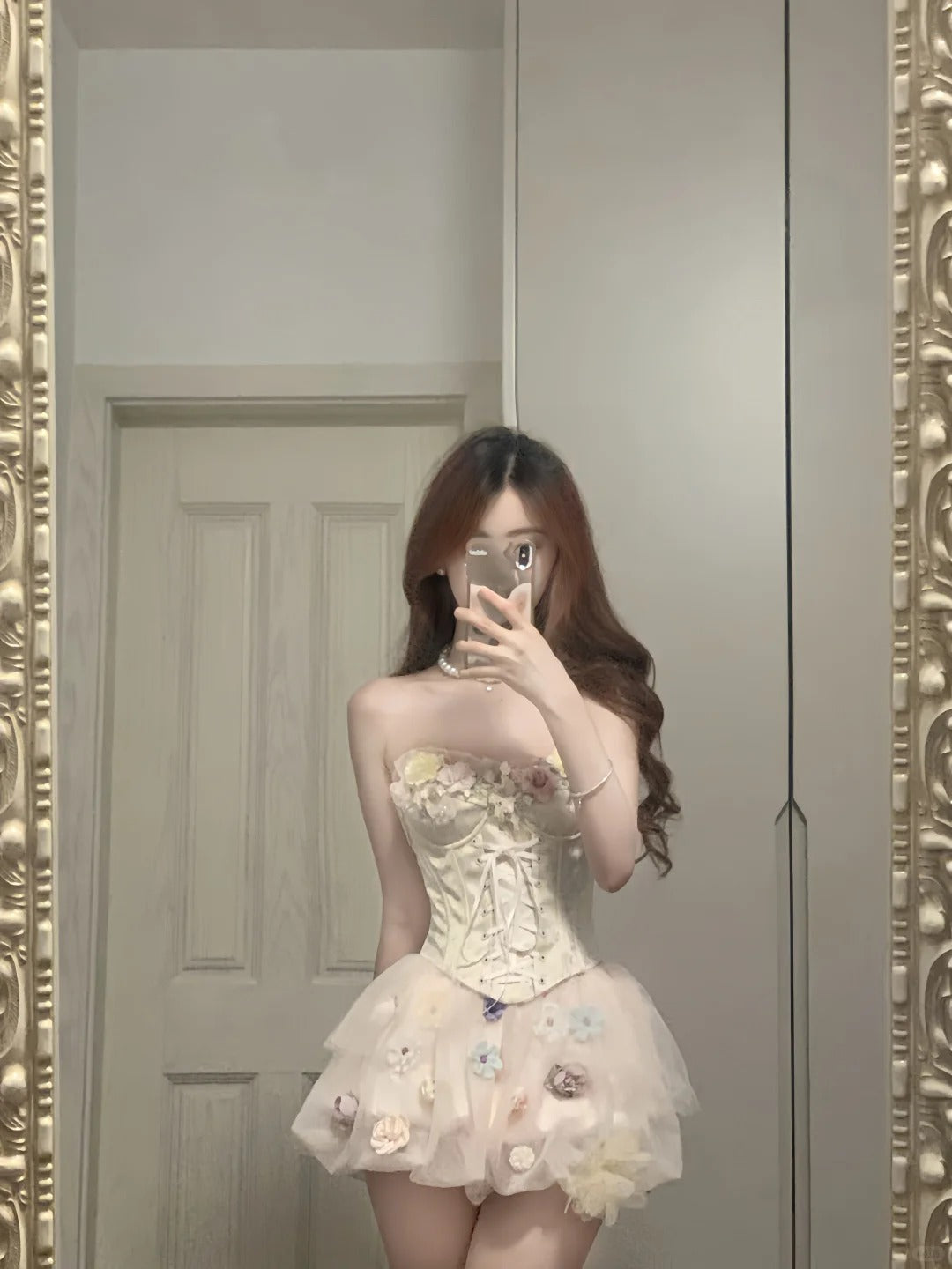 Cute Pink 3D Flower Corset With Bud Skirt 17Th Birthday Homecoming Dresses Secondary image