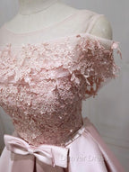 Cute Pink Satin Short Prom Dresses , Lovely Party Dresses