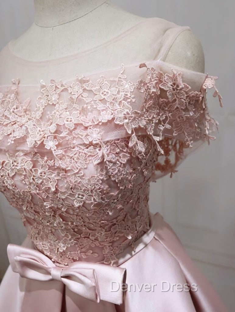 Cute Pink Satin Short Prom Dresses , Lovely Party Dresses