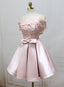 Cute Pink Satin Short Prom Dresses , Lovely Party Dresses