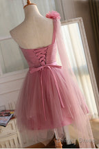 Cute Pink Sweetheart Tulle Homecoming Dress,Sleeveless A-Line Short Homecoming Dresses