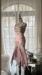 Cute Purple Strap Beaded Chiffon Mermaid Short Prom Dresses