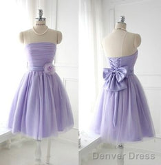 Cute Purple Strapless Pleat Short Homecoming Dress Wedding Party Dress