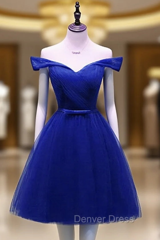 Cute Royal Blue Tulle Simple Party Dresses , Lovely Formal Dresses, Blue Homecoming Dresses Main image