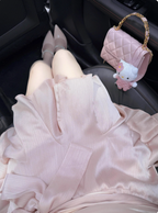 Cute Satin Off-Shoulder Bow Birthday Dresses Homecoming Dresses