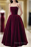 Cute Spaghetti Straps Velvet Short Prom Dress, A Line Homecoming Prom Dresses