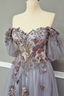Off The Shoulder Tulle Applique Long Prom Dress Fairy Prom Dresses