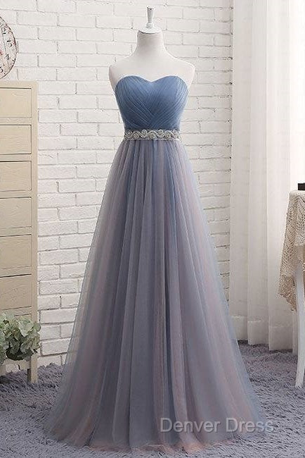 Cute Sweetheart Neck Tulle Prom Dress, Tulle Bridesmaid Dresses