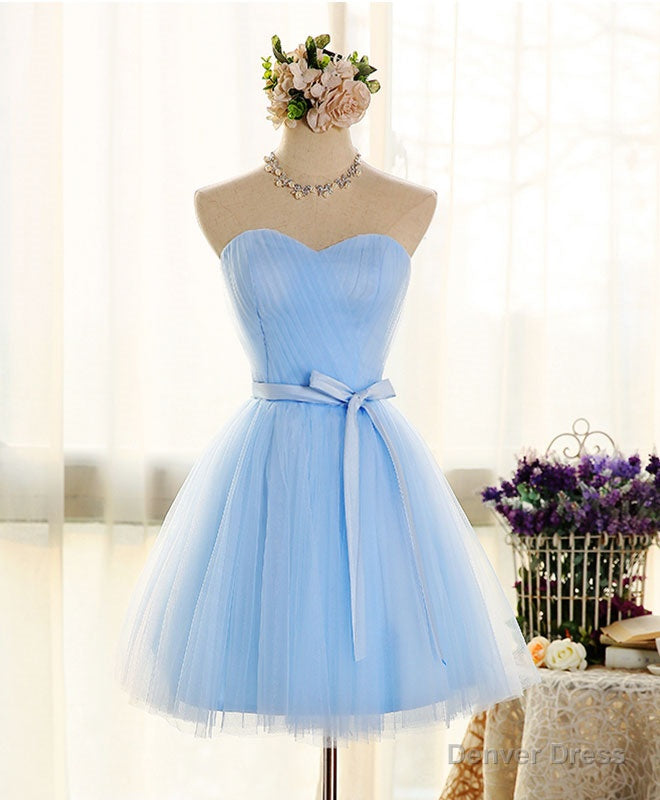 Cute Sweetheart Neck Tulle Short Prom Dress, Pink Bridesmaid Dresses