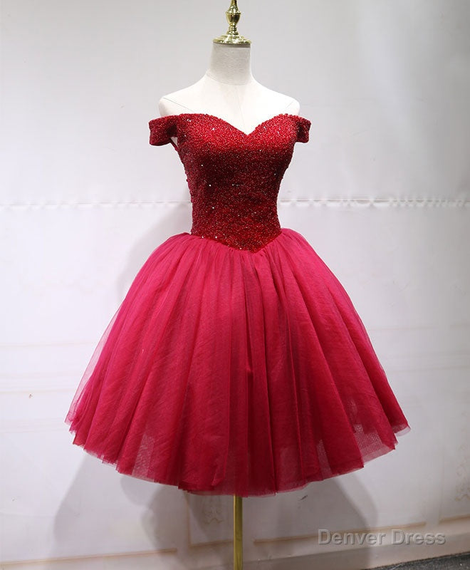 Cute Tulle Beads Short Prom Dress, Tulle Homecoming Dresses Secondary image