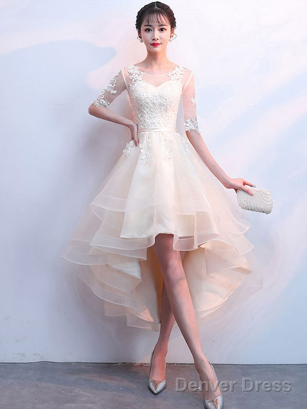 Cute Tulle Champagne Short Prom Dress, Tulle Homecoming Dresses Main image