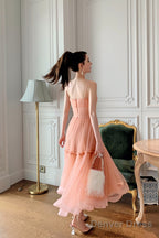 Cute Tulle Short A Line Prom Dress, Spaghetti Strap Tulle Homecoming Dresses