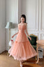 Cute Tulle Short A Line Prom Dress, Spaghetti Strap Tulle Homecoming Dresses