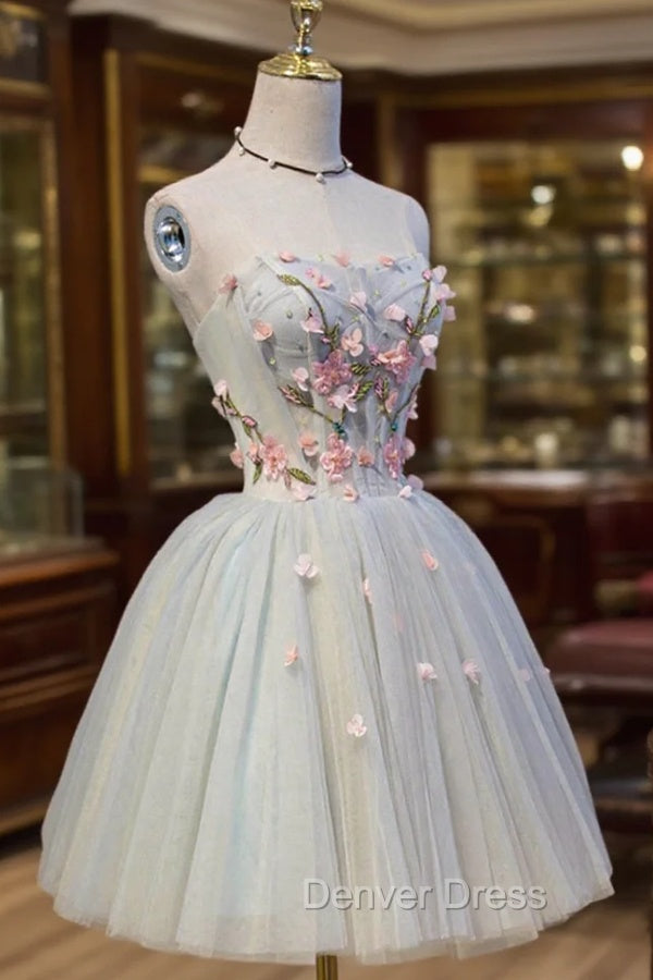 Cute Tulle Short Prom Dresses with Lace, A-Line Homecoming Party Dresses Secondary image