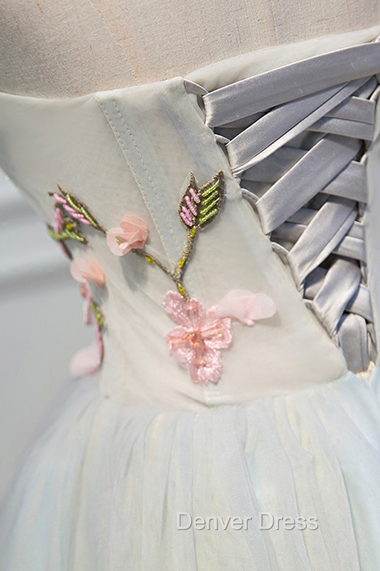 Cute Tulle Short Prom Dress with Lace, A Line Homecoming Prom Dresses
