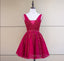 Cute Tulle V Neckline Beaded Short Prom Dress, Homecoming Dresses 2026