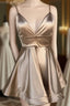 Cute V Neck Short Homecoming Dresses
