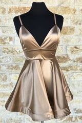 Cute V Neck Short Homecoming Dress