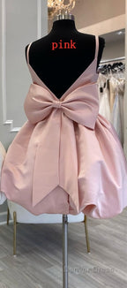 Cute V Neck Short Prom Cocktail Dresses with Bow