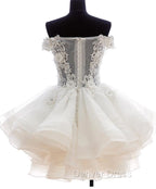 Cute White Organza Layers Short Prom Dresses, New Party Dresses