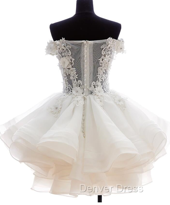Cute White Organza Layers Short Prom Dresses, New Party Dresses