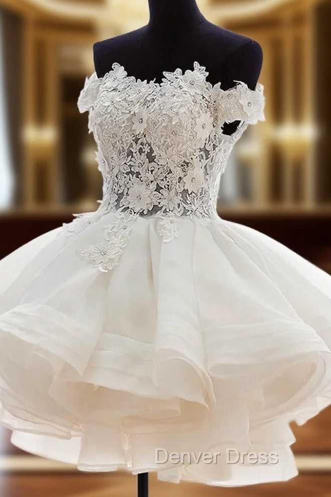 Cute White Organza Layers Short Prom Dress, New Prom Dresses