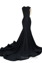 Portrait Trumpet Sweep Train Sleeveless Beading Prom Dresses
