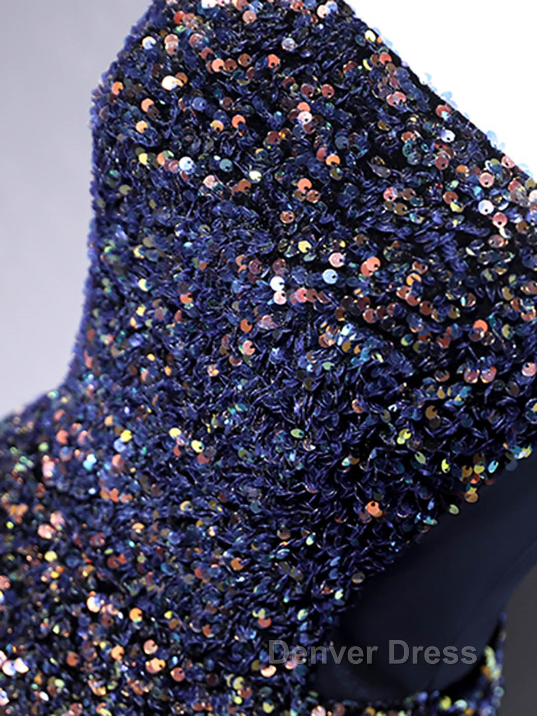 Dark Blue A-Line Sequin Lace Short Prom Dresses, Cute Blue Homecoming Dresses