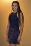 Dark Blue Open Back Sequins Homecoming Dresses