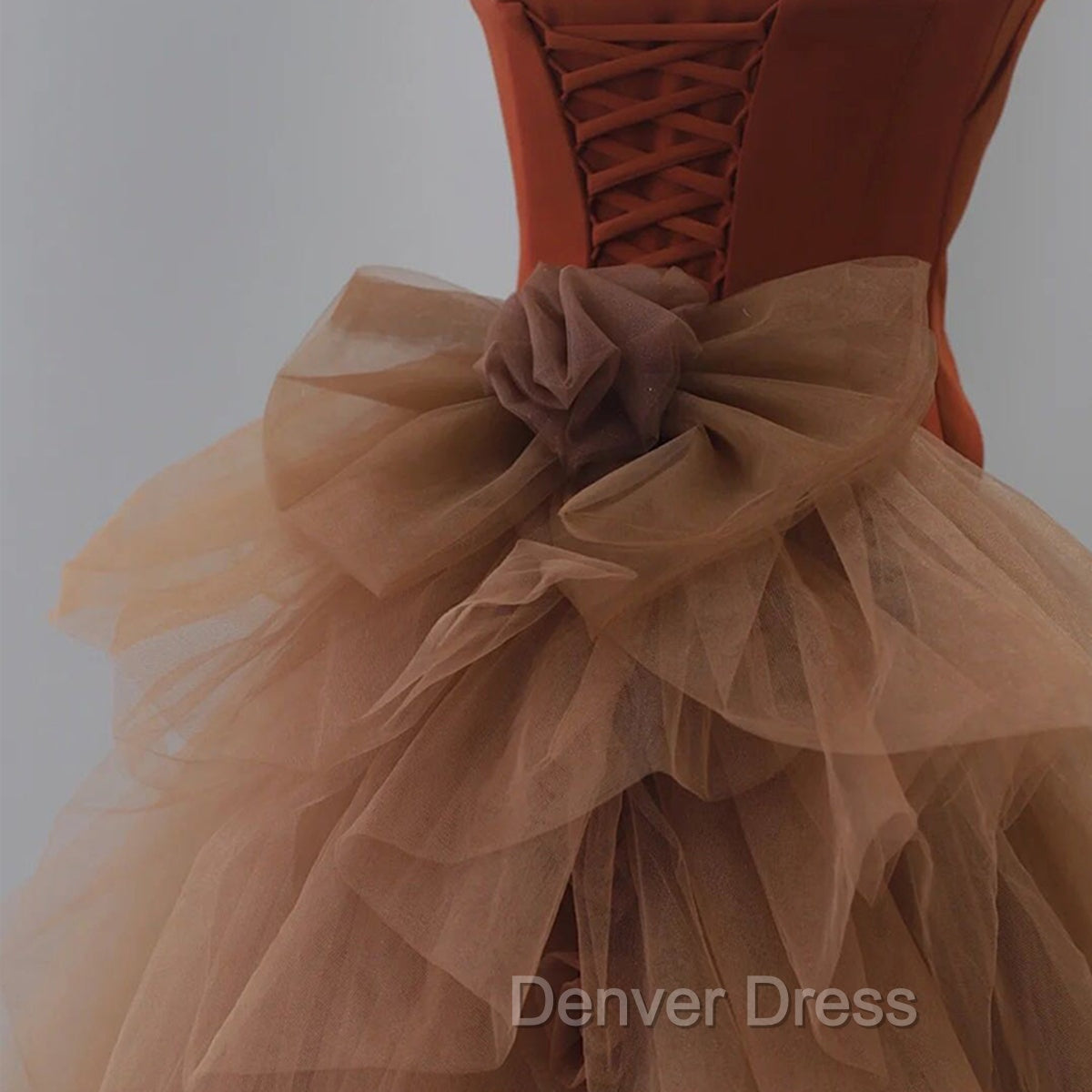 Dark Coffee Long Prom Dresses, Dark Coffee Long Formal Graduation Dresses