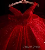Dark Green Off the Shoulder Ball Gowns Sequined Quinceanera Dresses