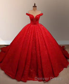 Dark Green Off the Shoulder Ball Gowns Sequined Quinceanera Dresses