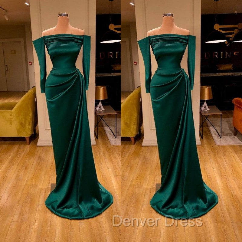 Dark Green Off-the-Shoulder Mermaid Prom Dresses Long Evening Gowns Online Secondary image