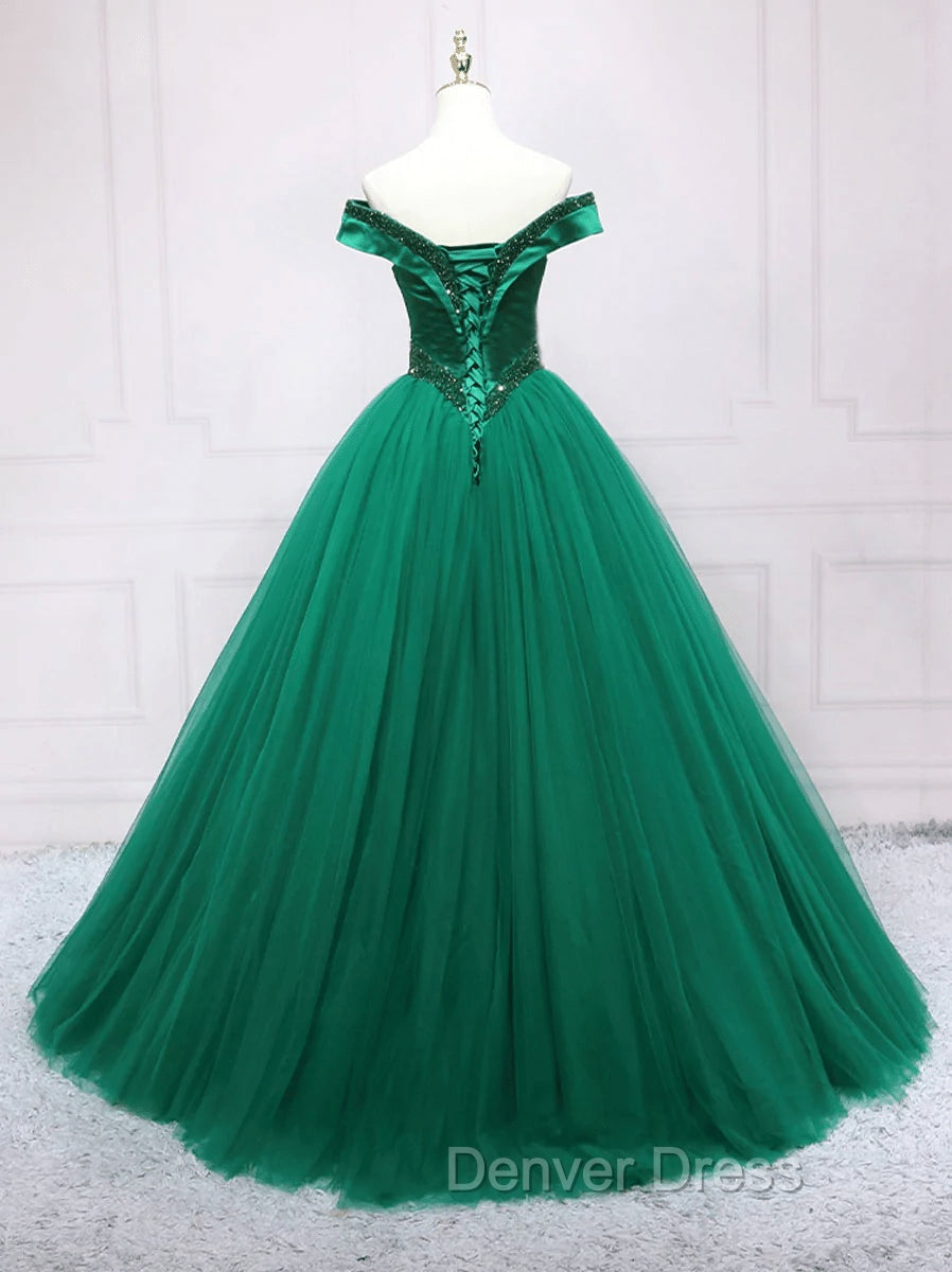 Dark Green Princess Long Formal Dresses Green Party Dresses Sweet 16 Dresses prom Dresses shops
