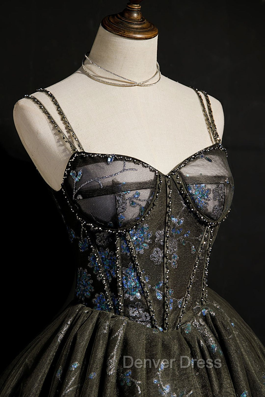 Dark Grey Sequins Lace Up Short Tulle Homecoming Dresses, Grey Party Dresses