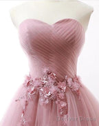 Dark Pink Sweetheart Gorgeous Formal Gown, Pink Tulle Party Dresses, Prom Dresses