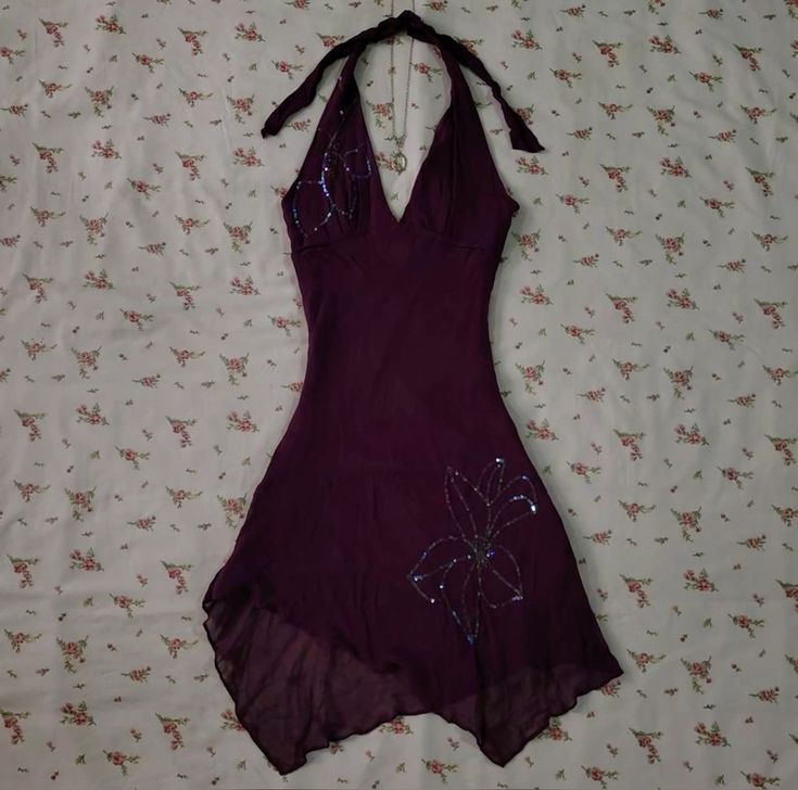 Dark Purple Halter Short Vintage Prom Dress Cocktail Dresses Secondary image