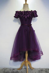 Dark Purple High Low Homecoming Dresses, Cute Formal Dress, Prom Dress