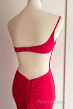 Simply Barbie Pink Mermaid One Shoulder Long Formal Dresses