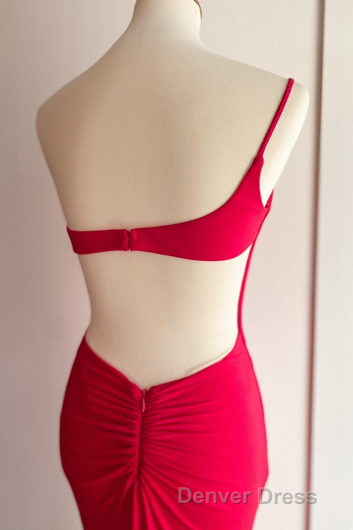 Simply Barbie Pink Mermaid One Shoulder Long Formal Dresses