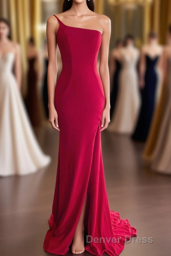 Simply Barbie Pink Mermaid One Shoulder Long Formal Dresses Main image