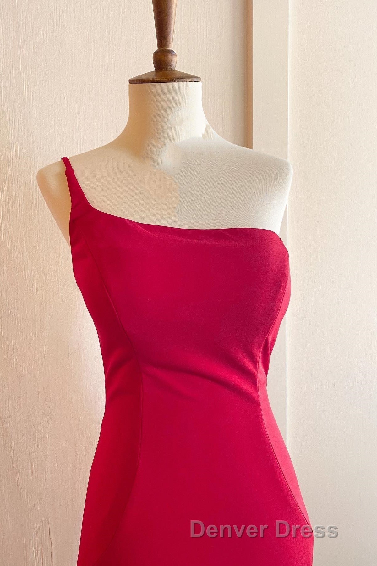 Simply Barbie Pink Mermaid One Shoulder Long Formal Dresses Secondary image