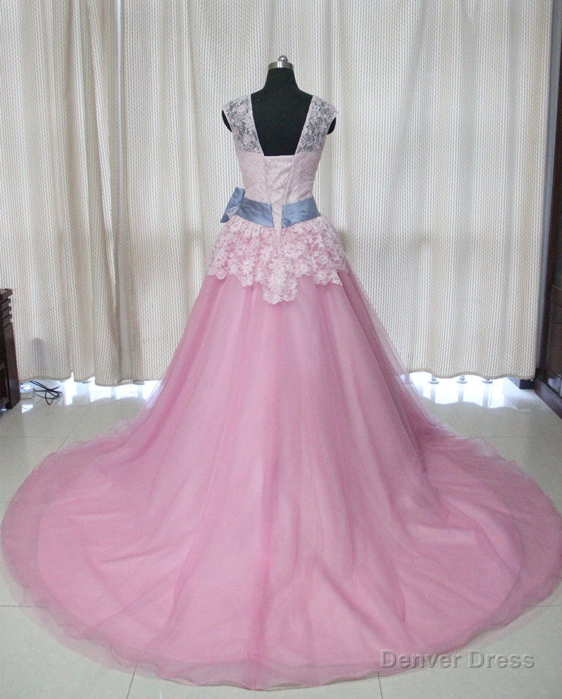 Debutante Sweet 16 Princess Dress Pink Tulle Lace Backless Quinceanera Dresses