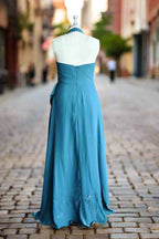 Deep V Neck Chiffon Plus Size Asymmetrical Bridesmaid Dresses