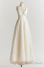 Deep V Neck Prom Dress,White Prom Dress,Fashion Prom Dress,Sexy Prom Dress,Custom Made Prom Dresses