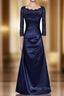 Delicate Bateau Neckline Floor Length A Line Lace Mother of the Bride Dresses with Long Sleeve