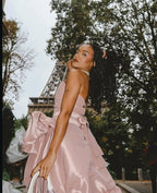 Design Pink Tube Top Bow Irregular 17Th Birthday Homecoming Dresses