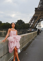 Design Pink Tube Top Bow Irregular 17Th Birthday Homecoming Dresses